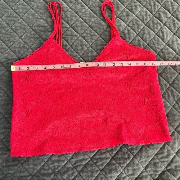 Victoria Secret Cami Set Medium Vintage Rare Gold Label pj Red Satin Tank E - Picture 10 of 11